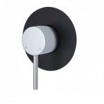 Kaya Wall Mixer, Large Round Matte Black Plate